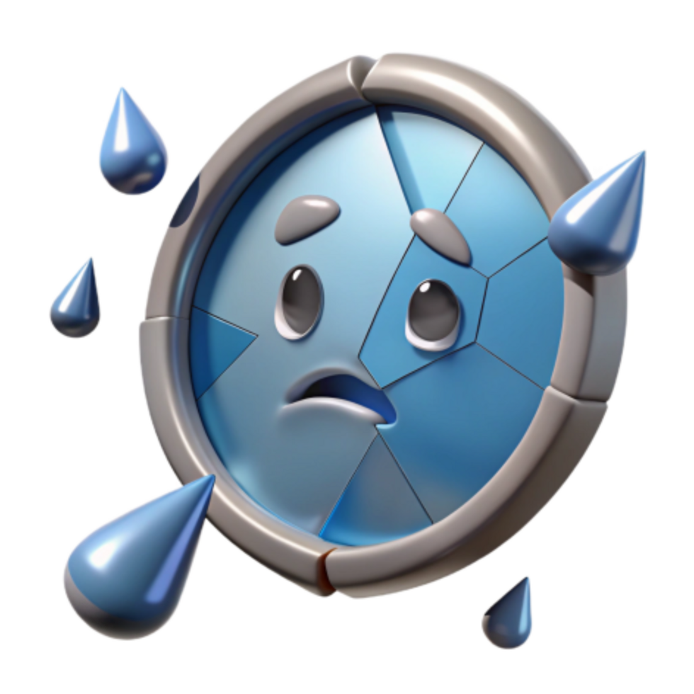 wonderful abstract Sad Shattered Water Orb Emoji 4K png