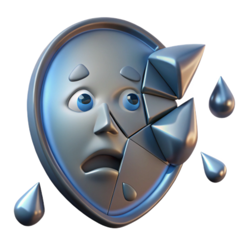 wonderful rustic Shattered Face A 3D Model of Emotional Distress high quality png