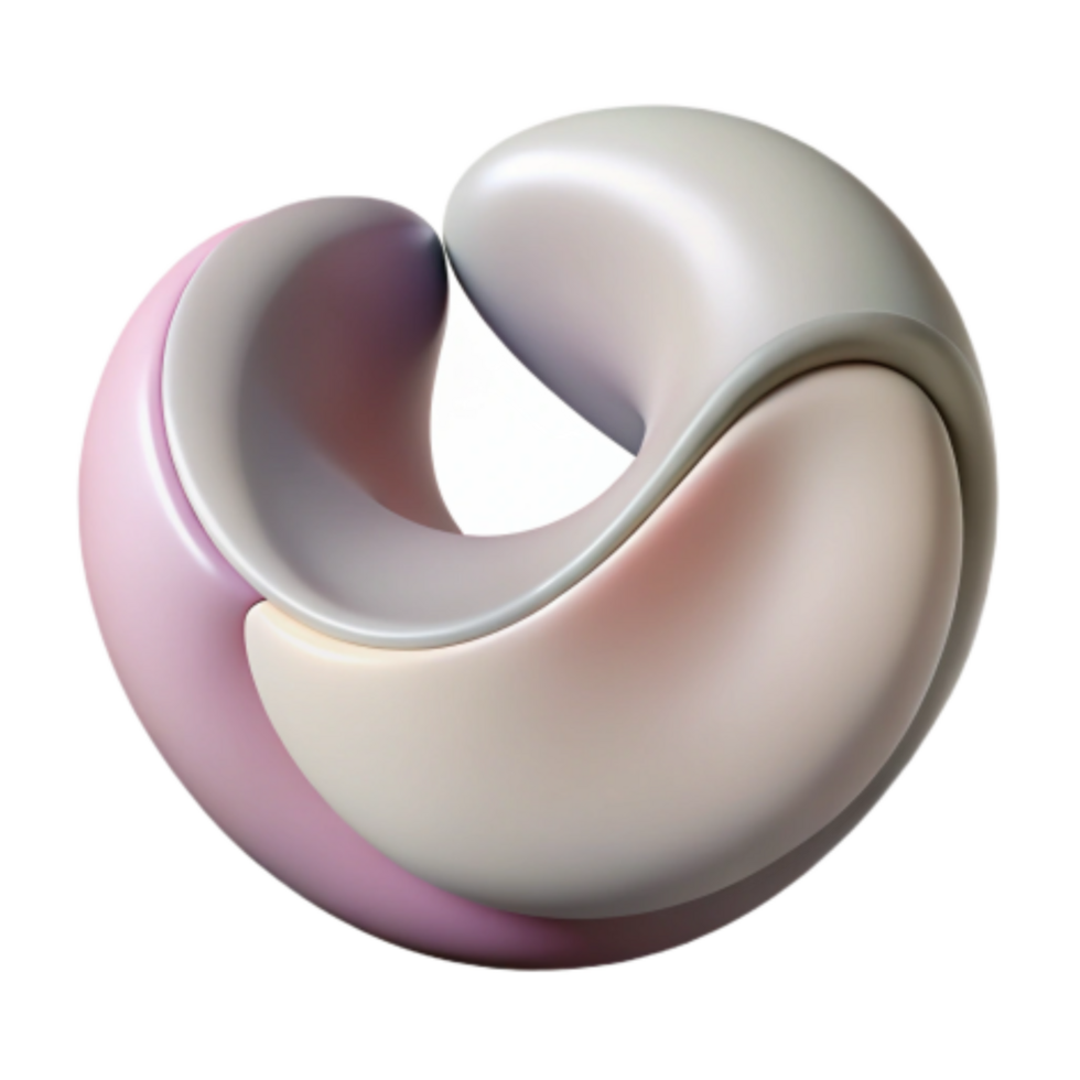 extraordinary vintage Abstract 3D Render Interlocking Curves and Shapes detailed png