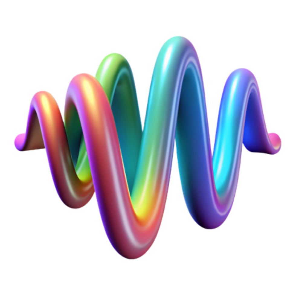 vibrant modern Rainbow Helix 3D Abstract Art professional png
