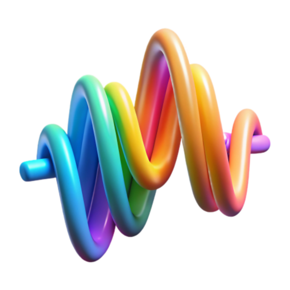 elegant rustic Rainbow Helix 3D Colorful Spiral Abstract detailed png