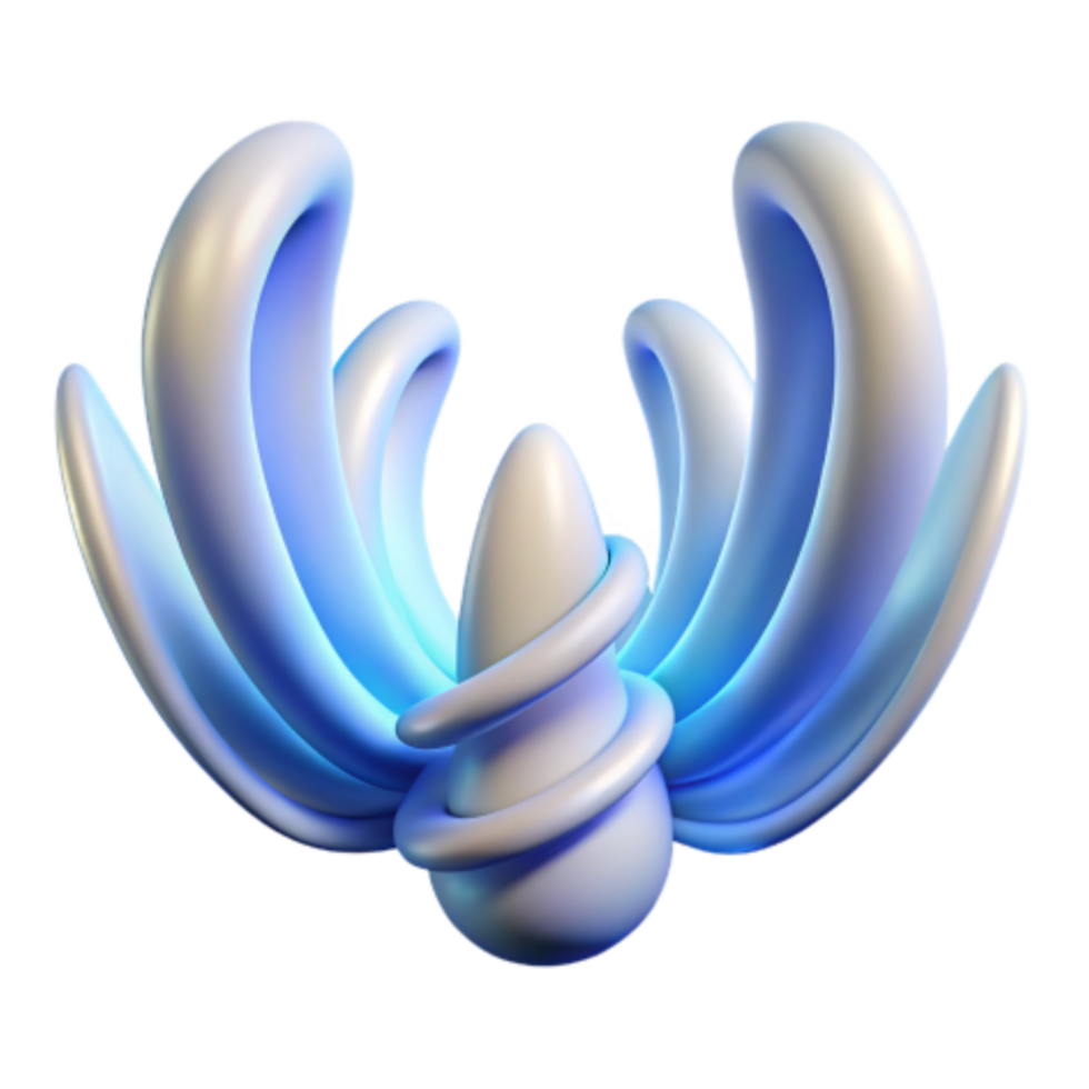 elegant abstract Abstract 3D Render Fluid Forms, Organic Shapes, Swirling Design original png