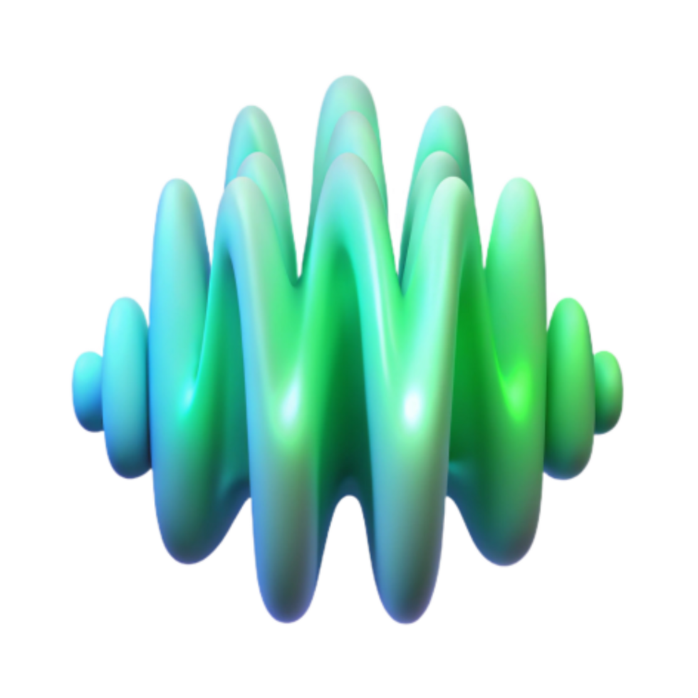 magnificent abstract Abstract 3D Waveform Vibrant Green Gradient exclusive png