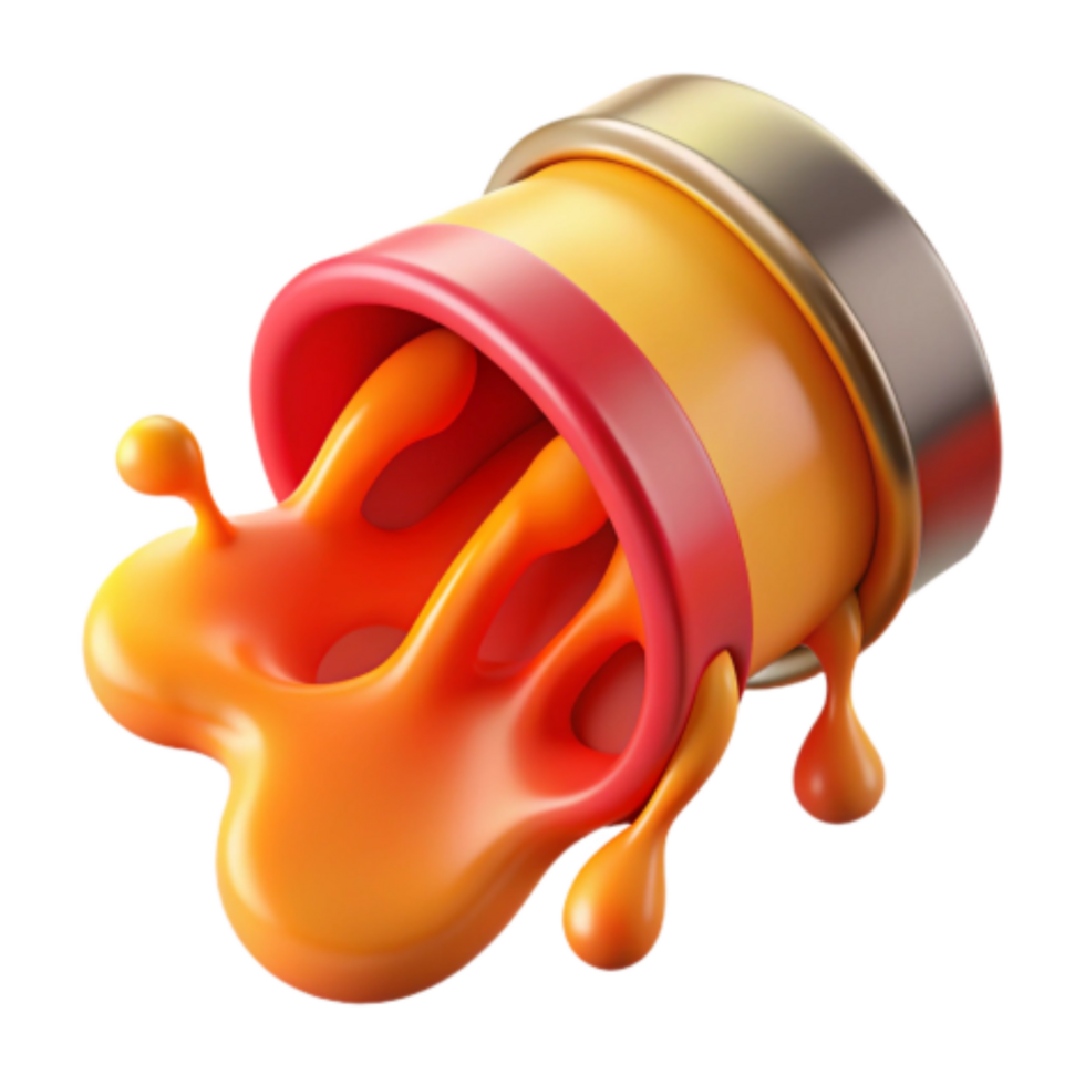 impressive creative Spilling Paint 3D Render of Liquid Color professional png