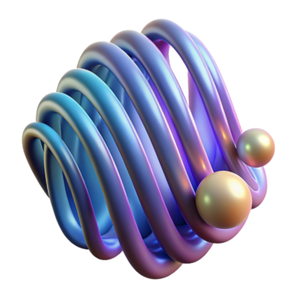 extraordinary rustic Abstract 3D Render Spiral, Spheres, Gradient premium png