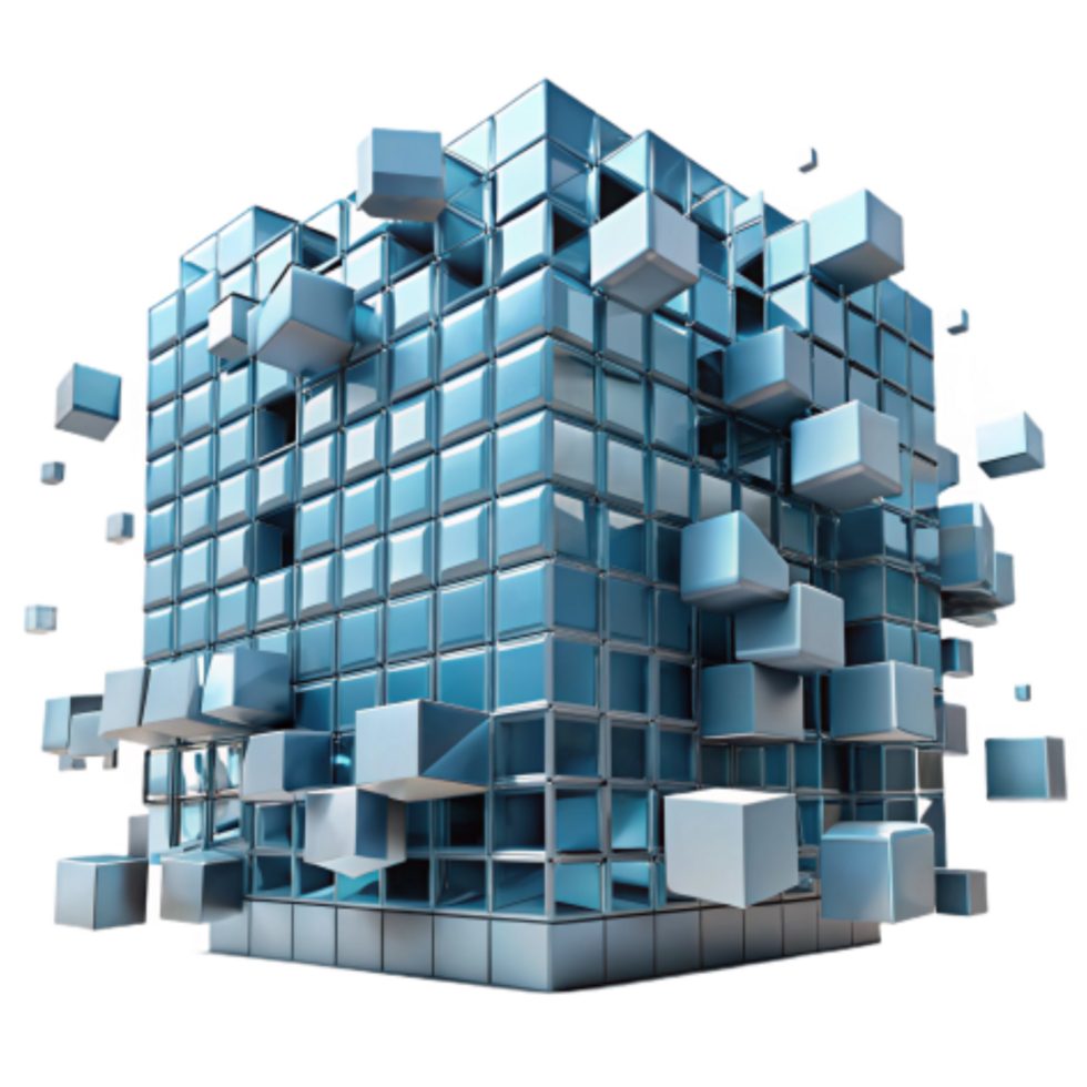 magnificent abstract Data Fragmentation Exploring Cube Structures and Disintegration high resolution png