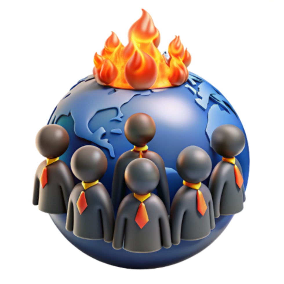 elegant traditional Global Crisis Collaborative Solutions for a Burning Planet premium png