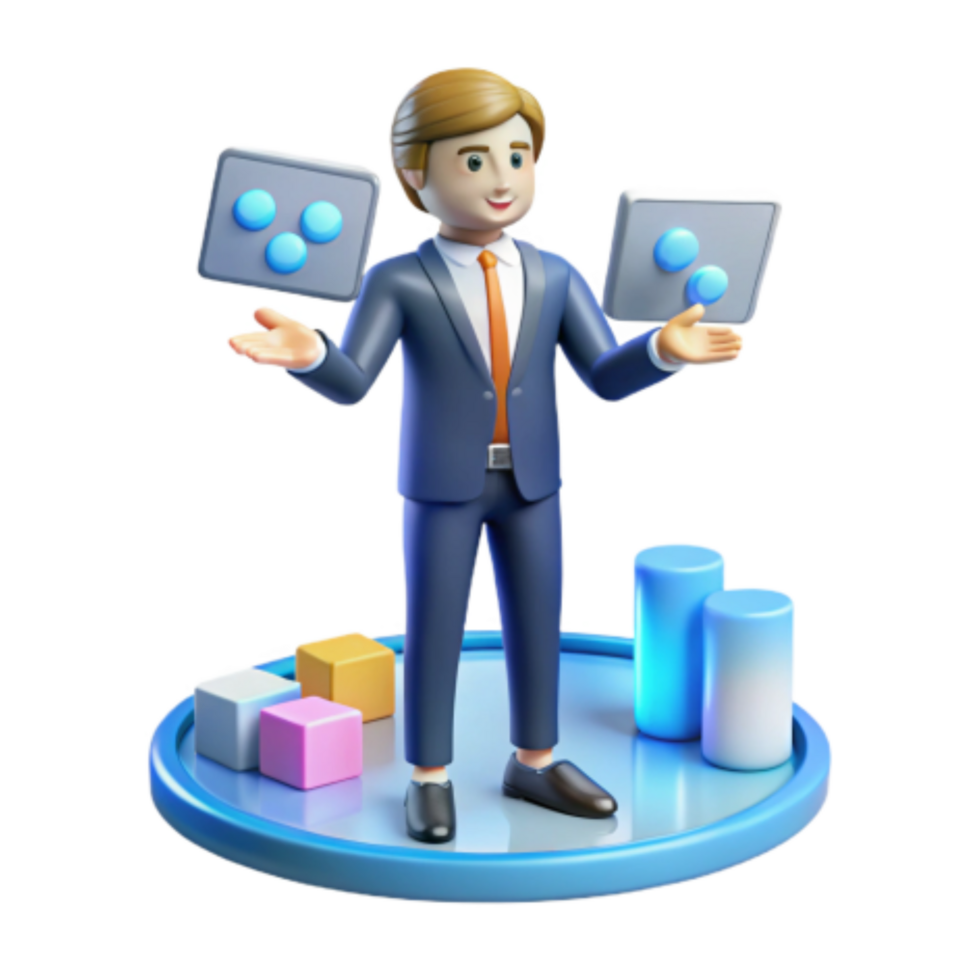 beautiful contemporary Data Analyst Balancing Data Insights Visualizations 4K png