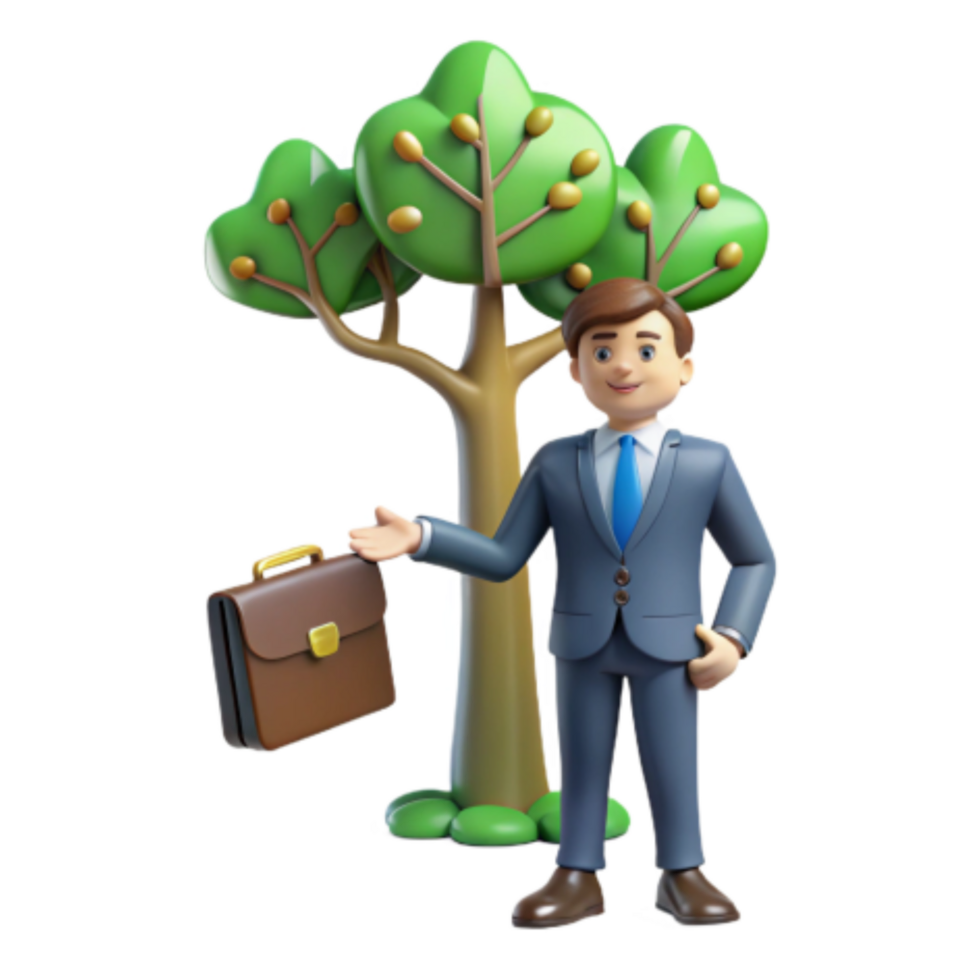 beautiful vintage Businessman and Tree Environmental Consulting Services high resolution png