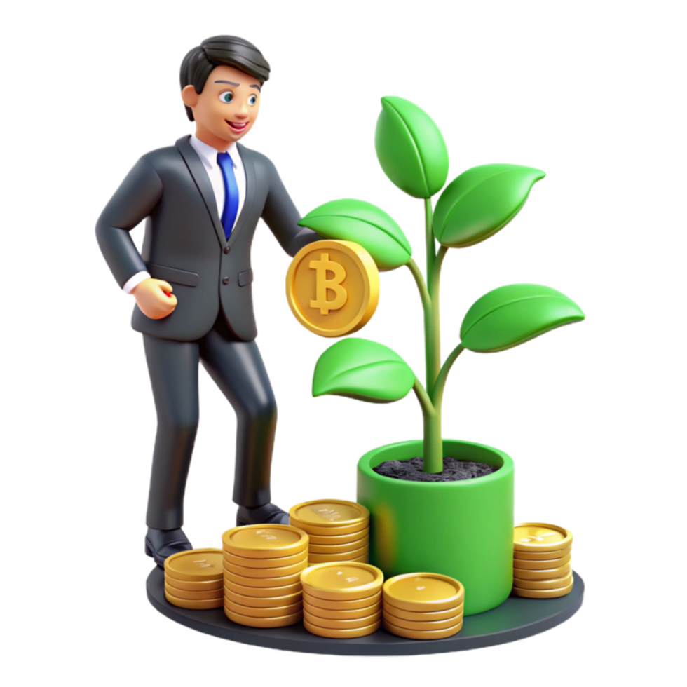 vibrant creative Cryptocurrency Investment Growth Planting Seeds for Financial Success authentic png