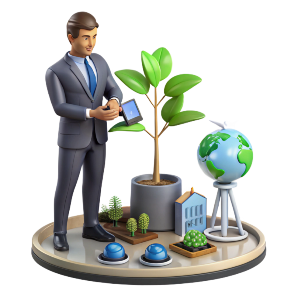 elegant contemporary Sustainable Growth Global Solutions Smart Technology high quality png