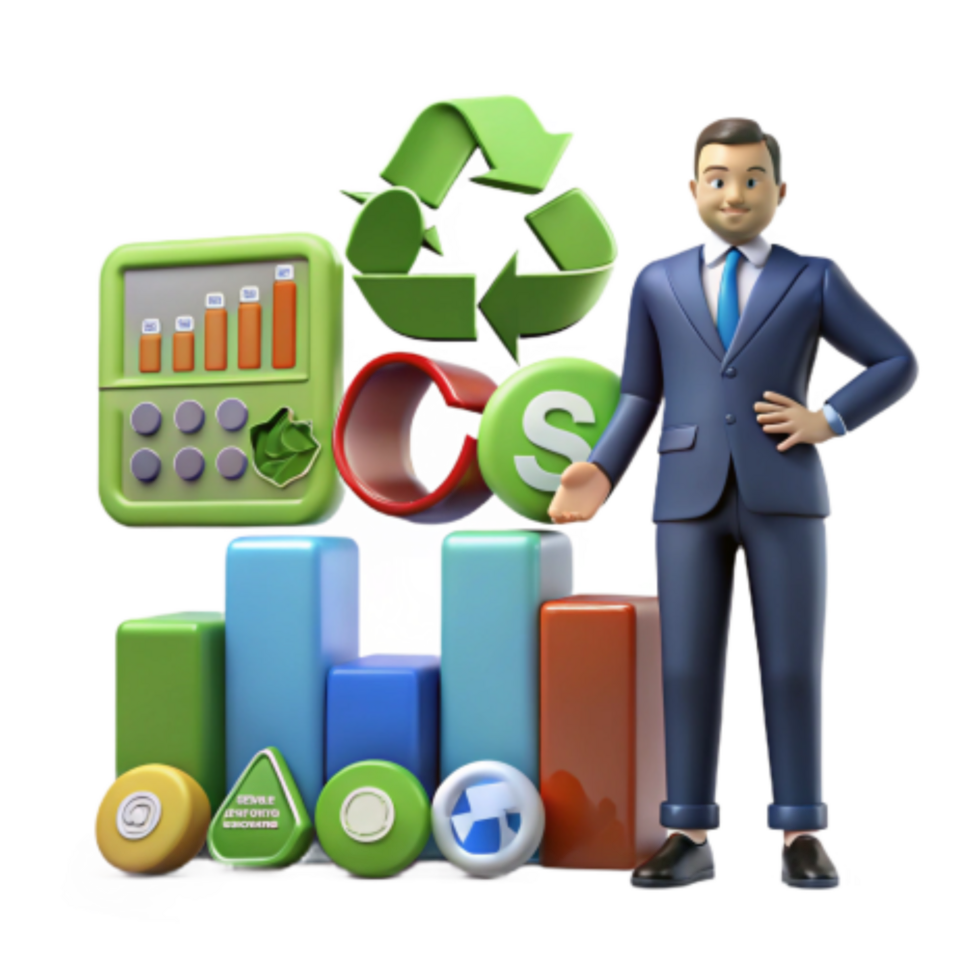 beautiful modern Sustainable Business Growth ESG Metrics Recycling genuine png