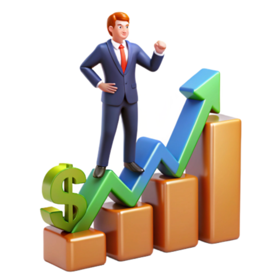 wonderful traditional Financial Growth Climbing the Charts to Success high quality png