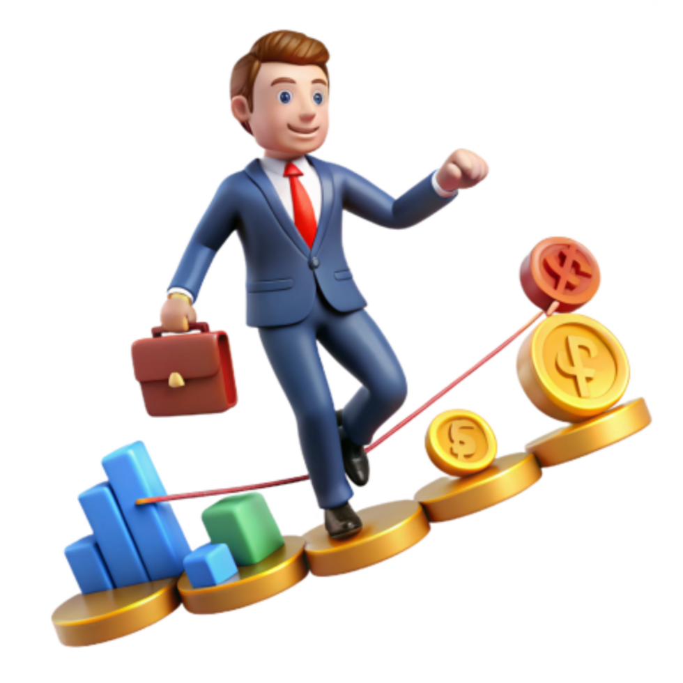 serene classic Financial Growth Walking the Path to Success 4K png