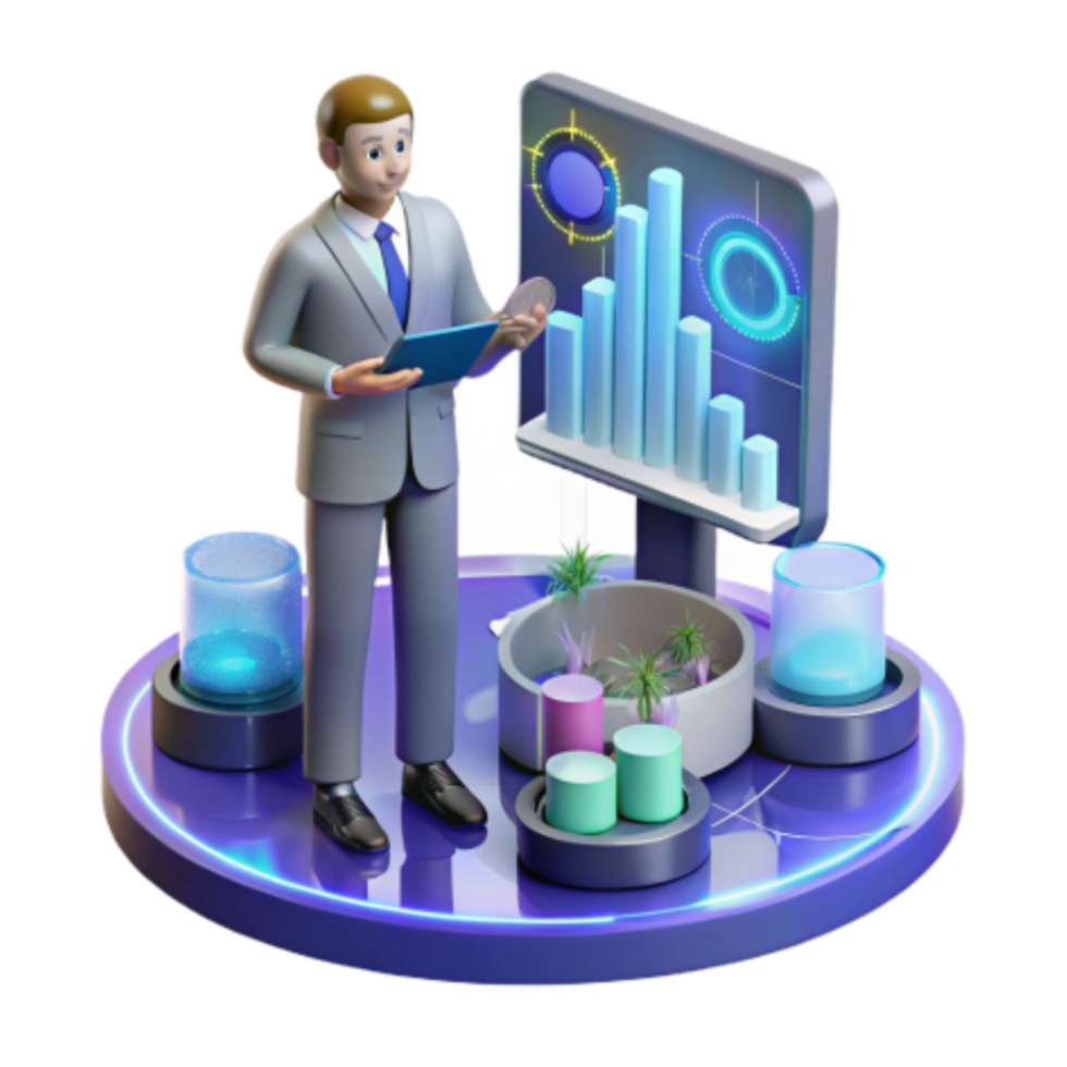 impressive abstract Data Analysis Visualizing Business Growth genuine png