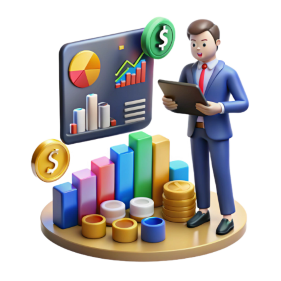 elegant vintage Financial Growth Analyzing Charts Data for Investment Success detailed png