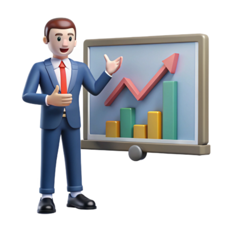 vibrant artistic Business Growth Presentation Charting Success professional png