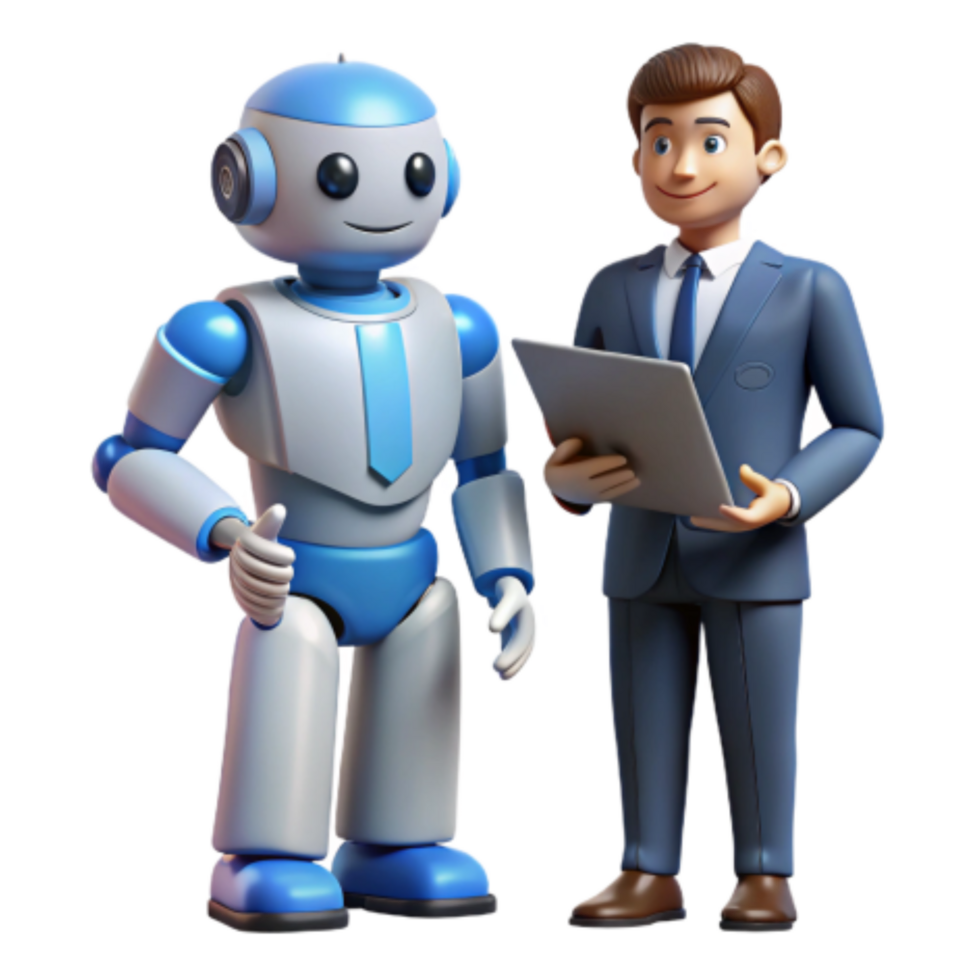 stunning traditional Robot and Businessman Automation and the Future of Work authentic png