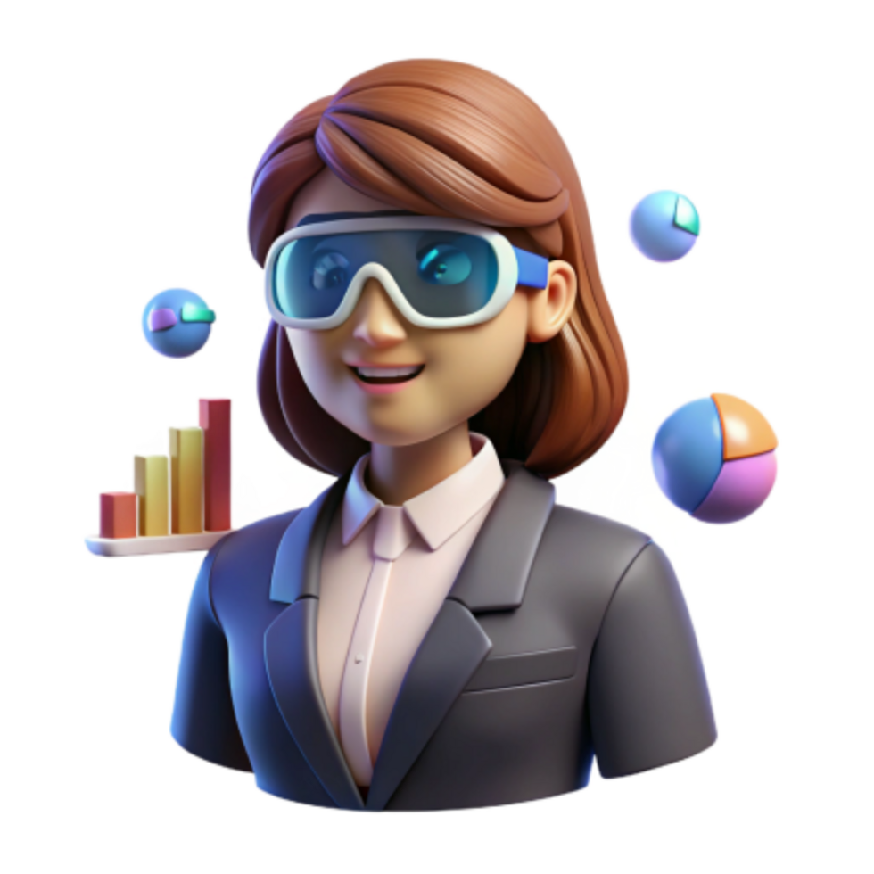 stunning modern Data Analyst Visualizing Insights with Charts and Graphs detailed png