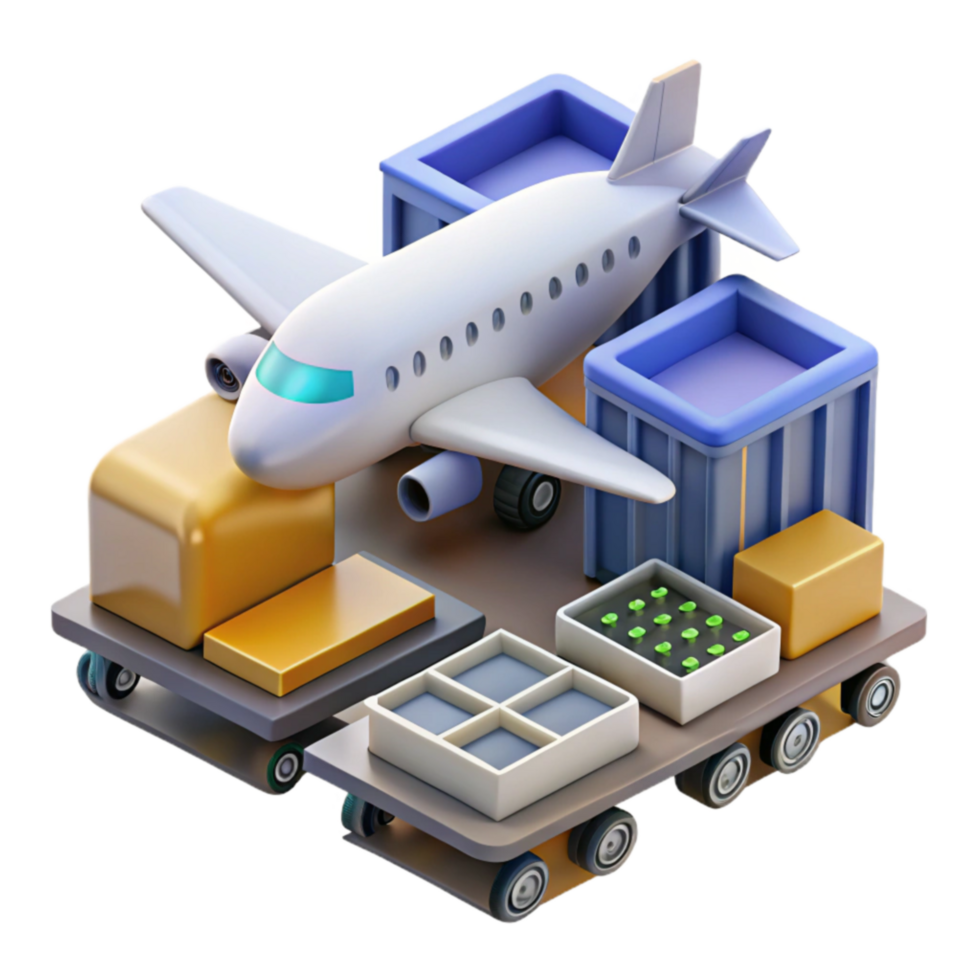 vibrant minimalist Air Freight Cargo Global Logistics and Transportation authentic png