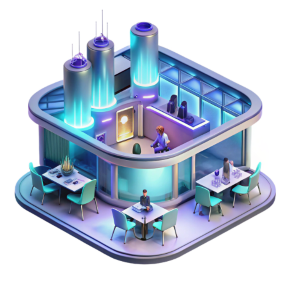 serene modern Futuristic Laboratory Research Center Interior Design genuine png