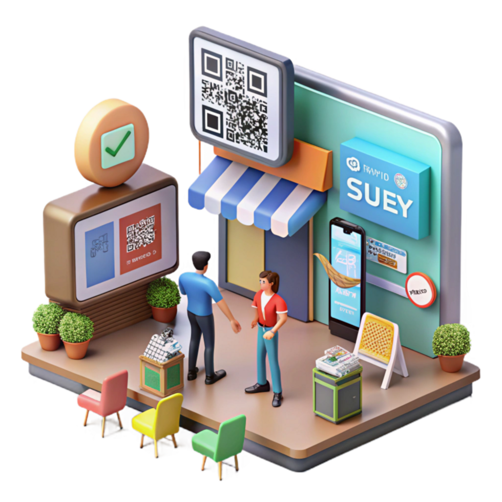 dramatic artistic QR Code Payment System Digital Retail Experience genuine png