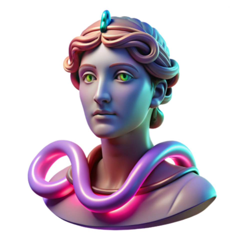 serene abstract Neon Dreams A Modern Sculptural Muse high resolution png