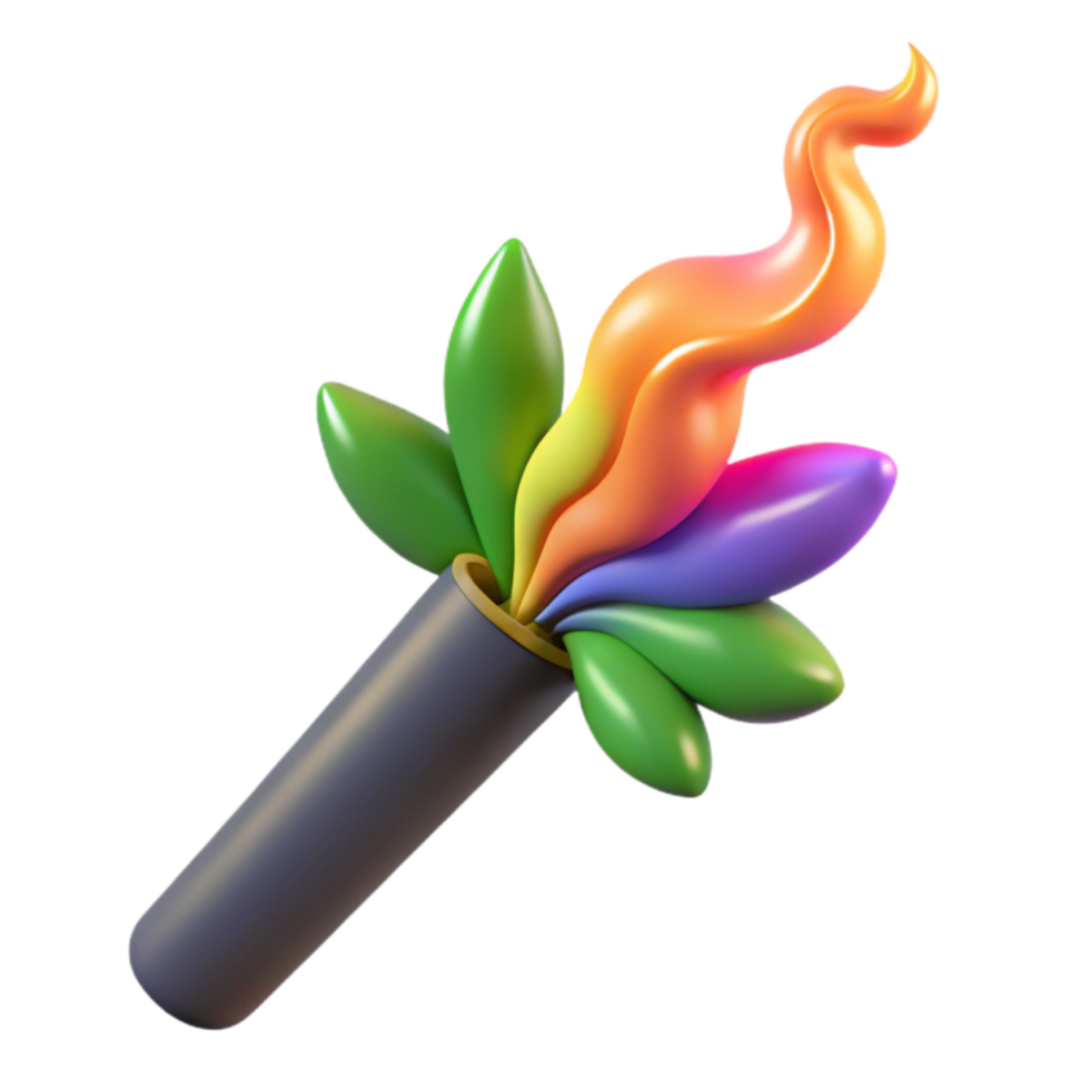 stunning classic Rainbow Burst from Cylinder 3D Render 4K png
