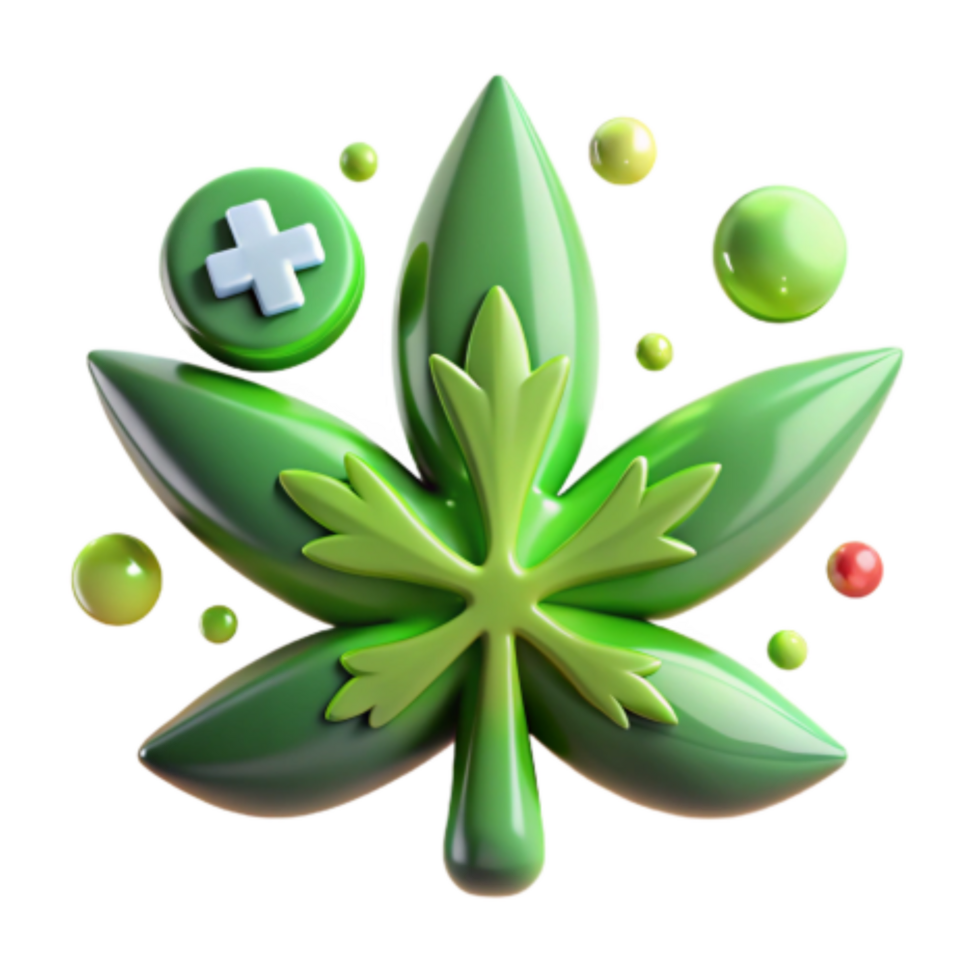stunning creative Cannabis Leaf and Medical Symbol Exploring Plant-Based Wellness premium png