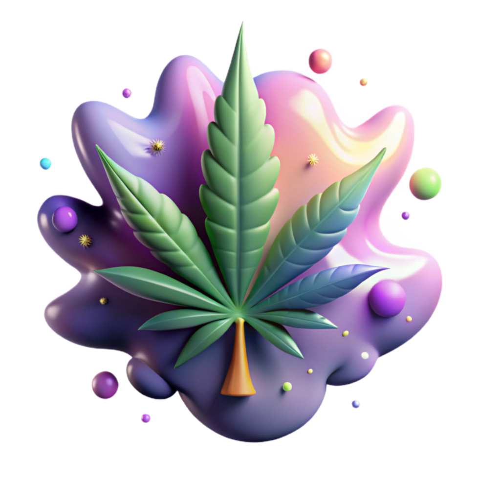 vibrant abstract Vibrant Cannabis Leaf in Abstract Art professional png