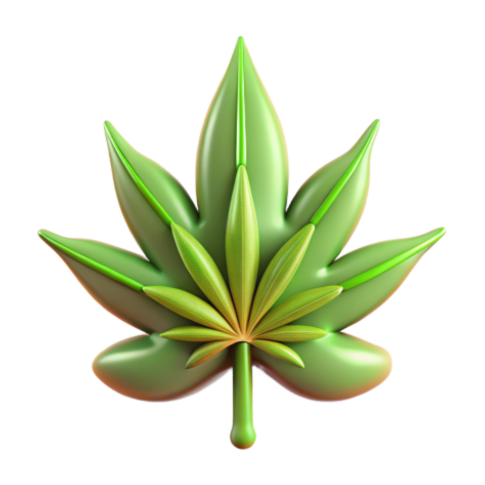extraordinary abstract Cannabis Leaf 3D Render of Marijuana Plant 4K png