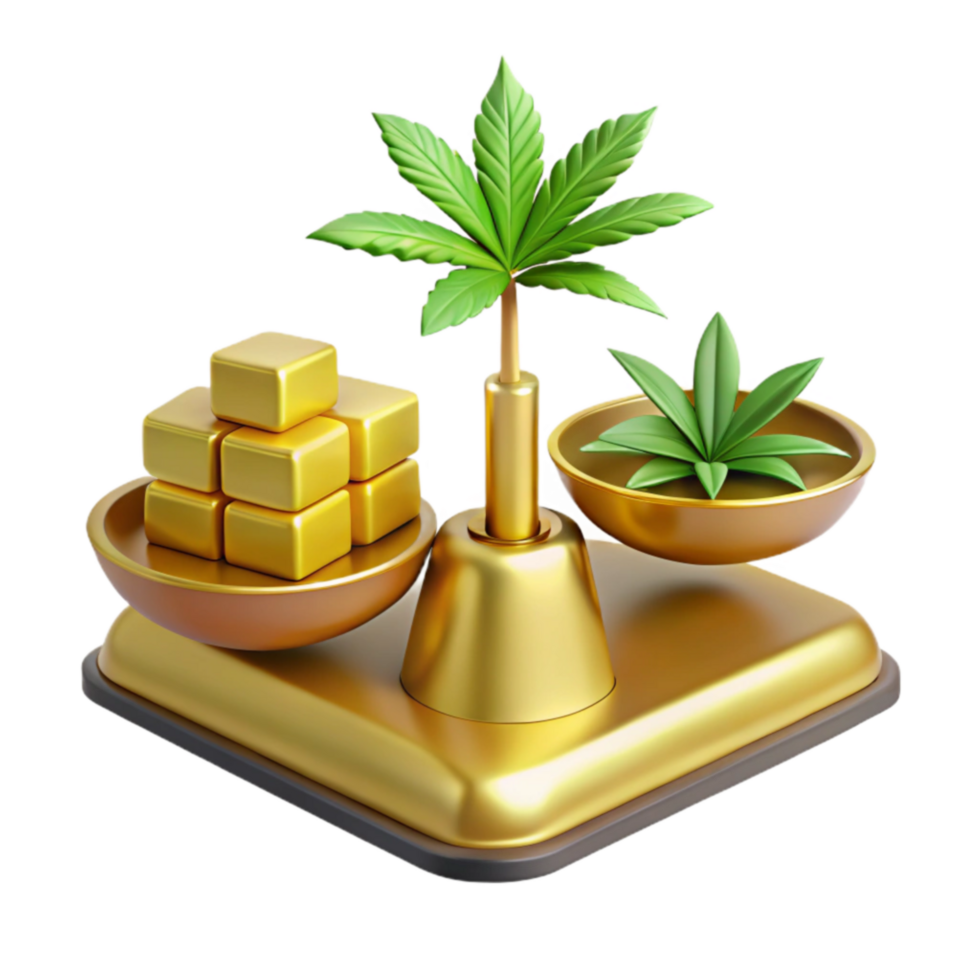 vibrant abstract Cannabis vs. Gold Weighing the Value Proposition 4K png