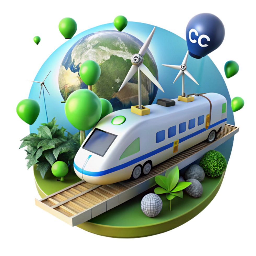 impressive abstract Eco-Friendly High-Speed Rail Sustainable Transportation for a Green Future high quality png