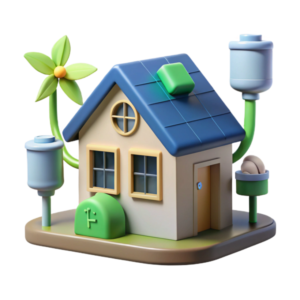vibrant rustic Eco-Friendly Smart Home Sustainable Living Solution premium png