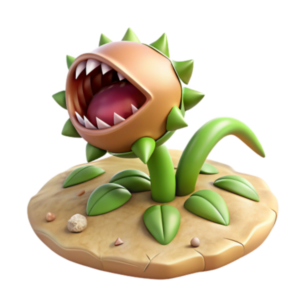 extraordinary rustic 3D Model Carnivorous Plant with Big Mouth high quality png