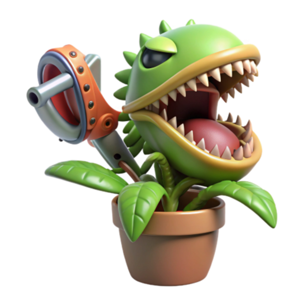 dramatic vintage Carnivorous Plant with Weapon 4K png