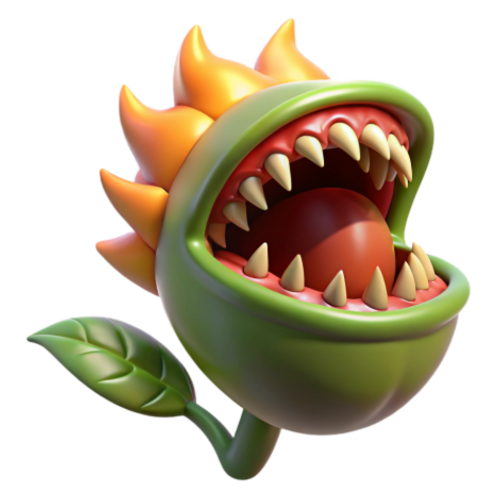 magnificent abstract 3D Model Carnivorous Plant with Sharp Teeth exclusive png