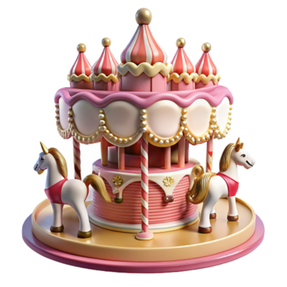 dramatic creative Whimsical Unicorn Carousel A Fairytale Ride authentic png