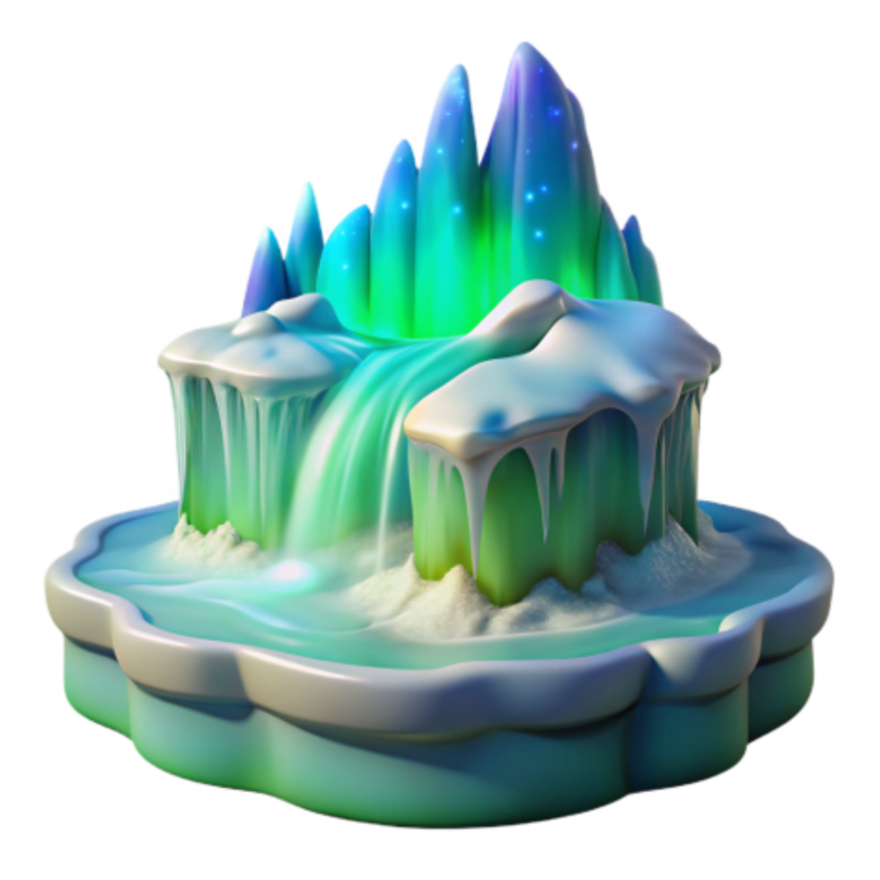elegant rustic Enchanted Waterfall Fantasy Ice Crystal Cave original png