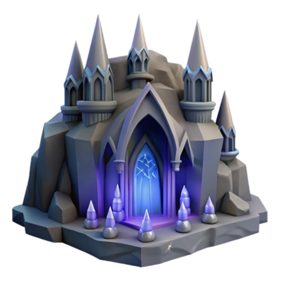 beautiful creative Mystical Crystal Castle 3D Model exclusive png