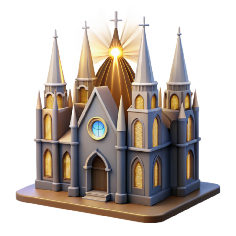 elegant artistic Divine Light A 3D Model of a Church premium png