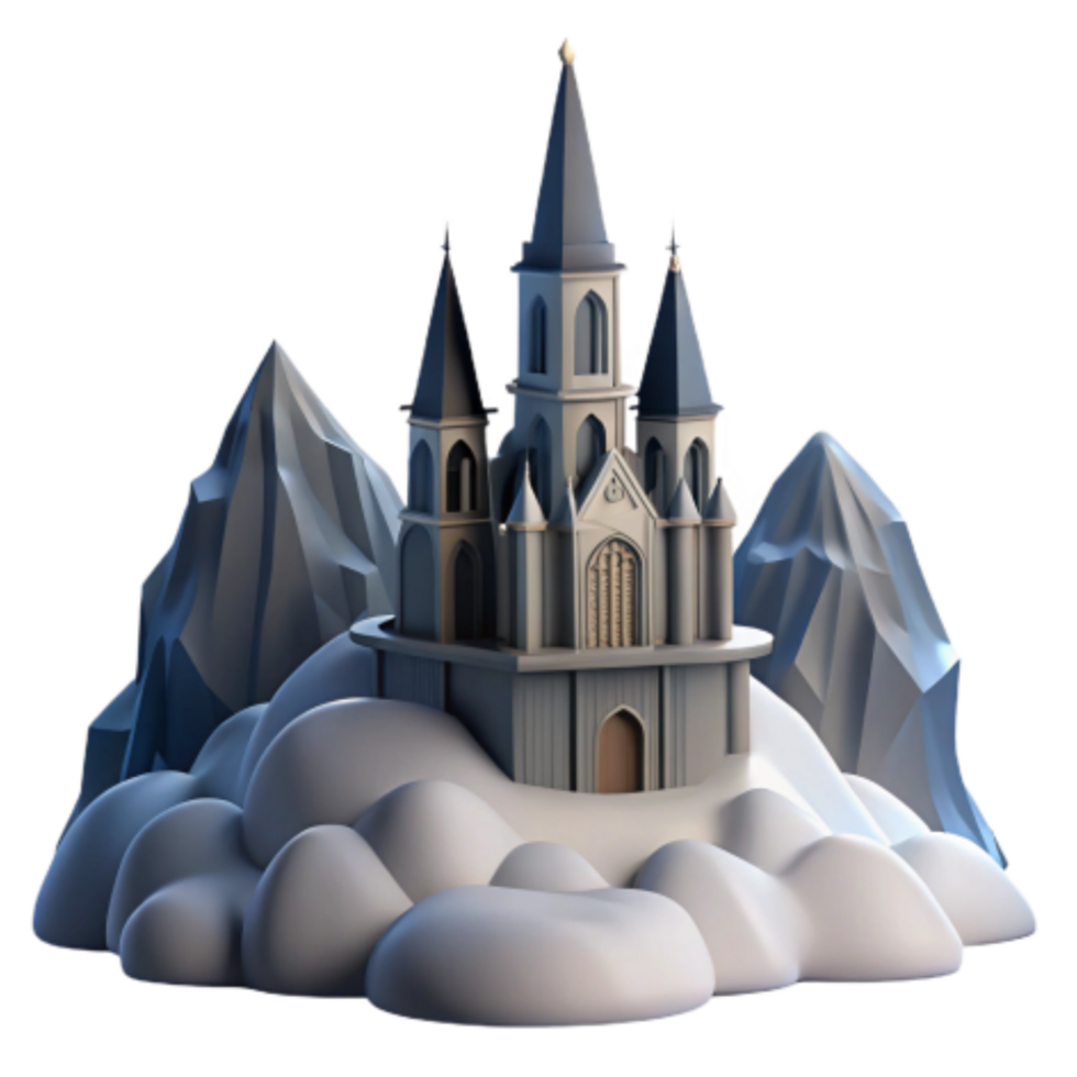 extraordinary modern Fairytale Castle on Cloud Mountaintop genuine png