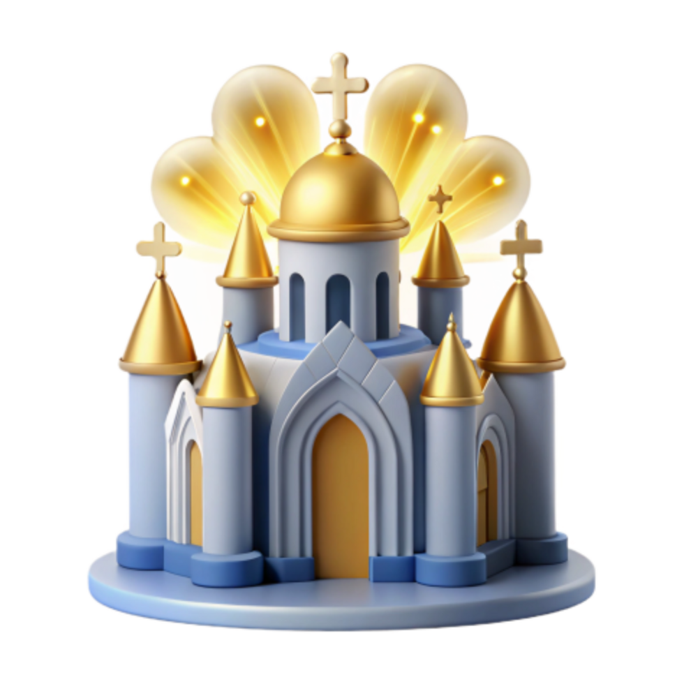 magnificent creative Divine Church A 3D Render of a Majestic House of Worship high resolution png