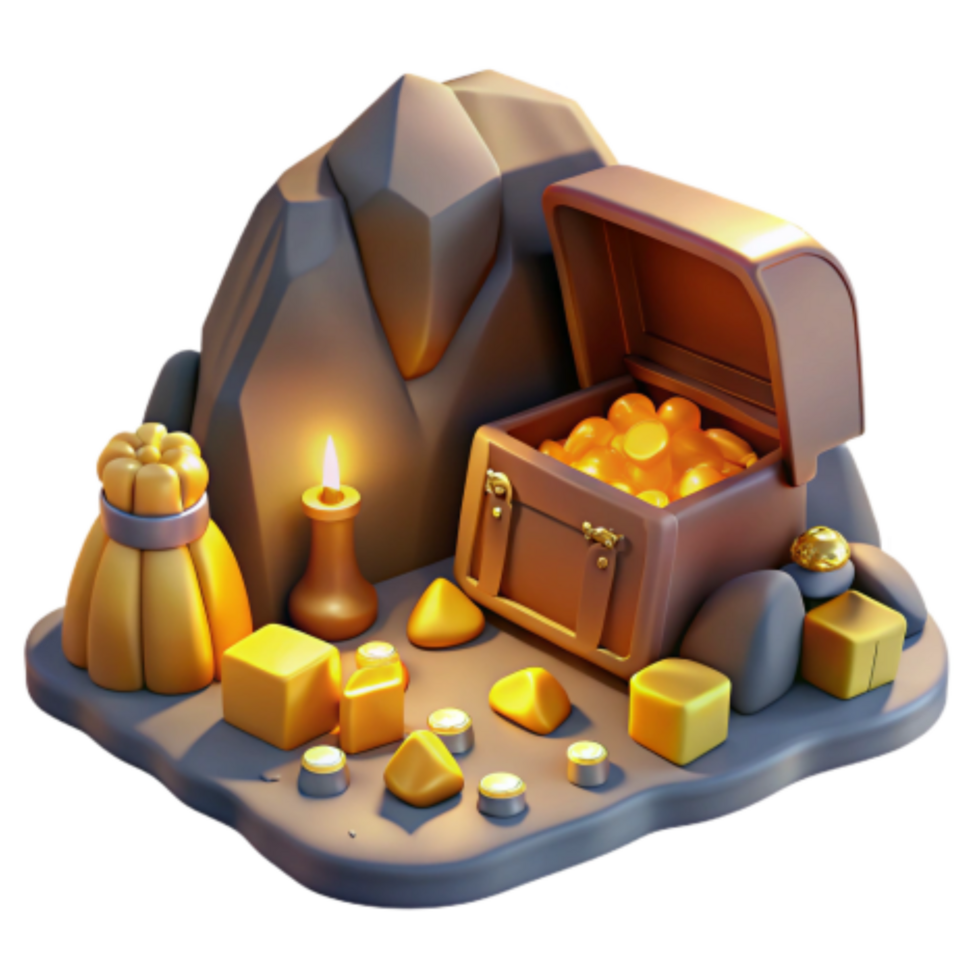 elegant traditional Hidden Treasure Gold, Gems, and Riches genuine png