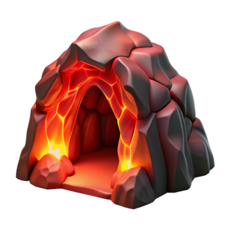 wonderful minimalist Lava Cave Volcanic Rock Shelter 3D Model detailed png