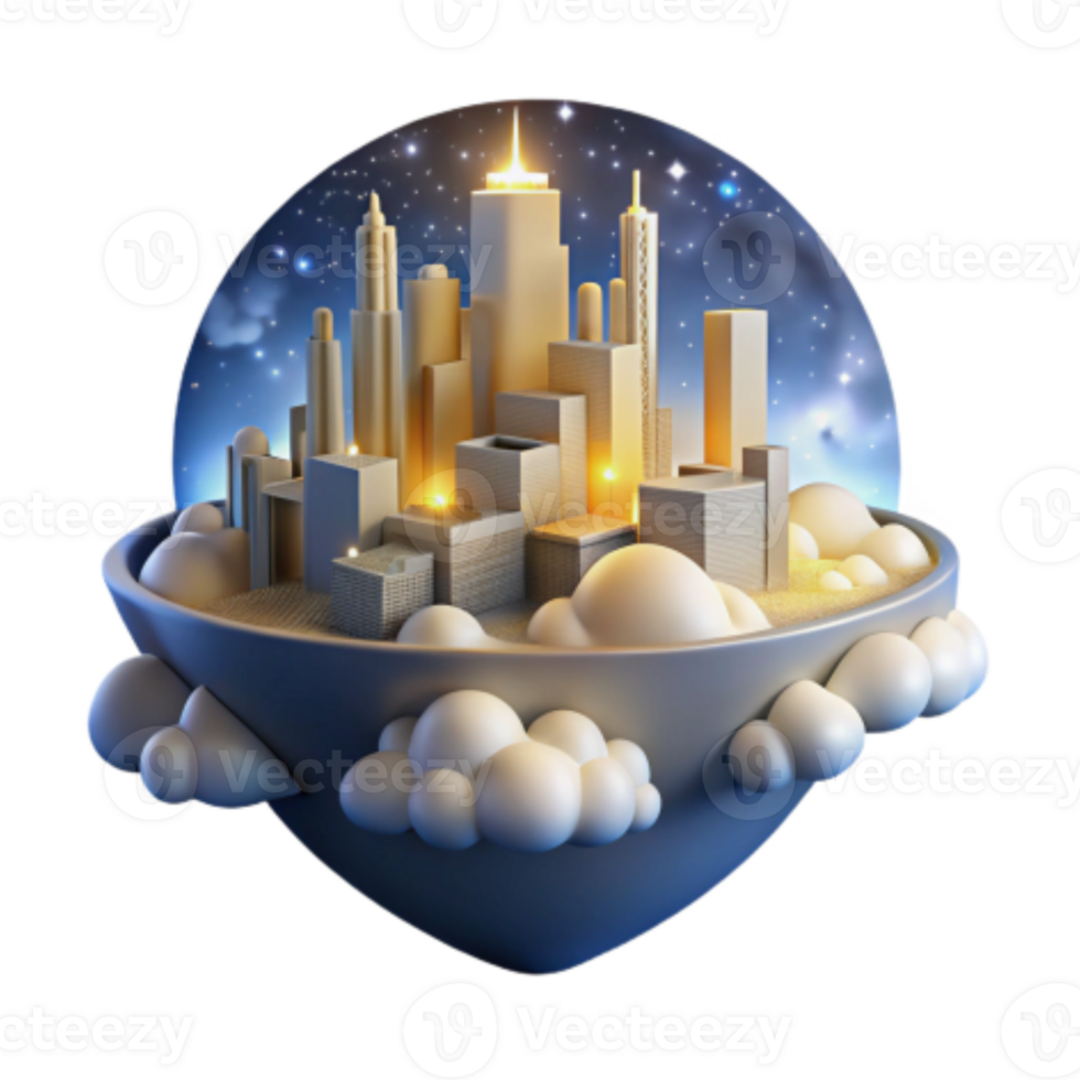 magnificent creative Cityscape in a Snow Globe A Futuristic Metropolis high resolution png