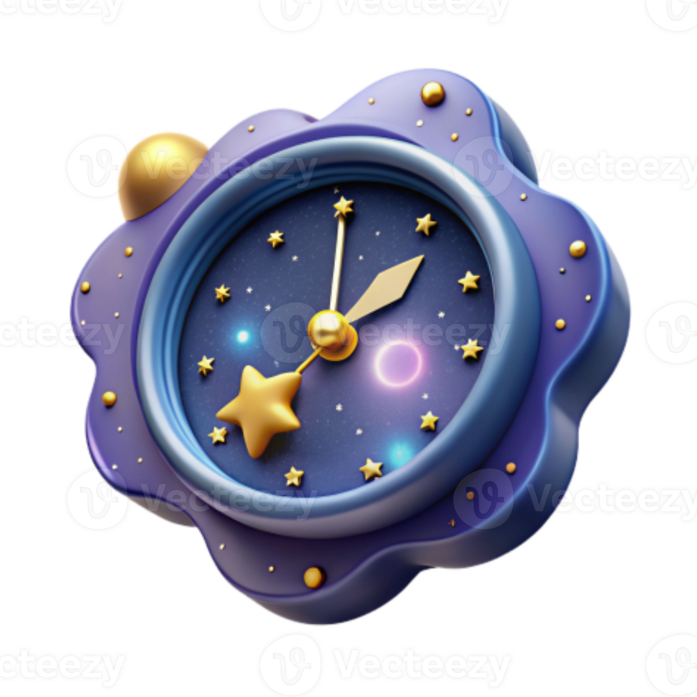 magnificent contemporary Celestial Clock Dreamy Night Sky Timepiece authentic png