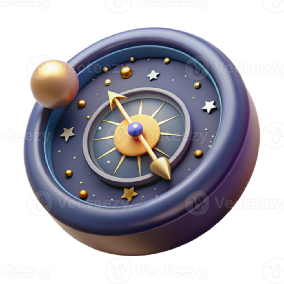 elegant abstract Celestial Compass 3D Navigation Design original png