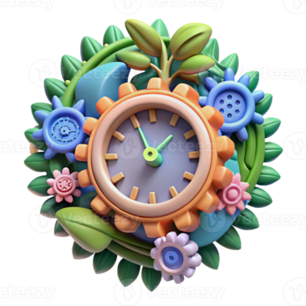 wonderful minimalist Floral Clockwork A Whimsical Timepiece genuine png