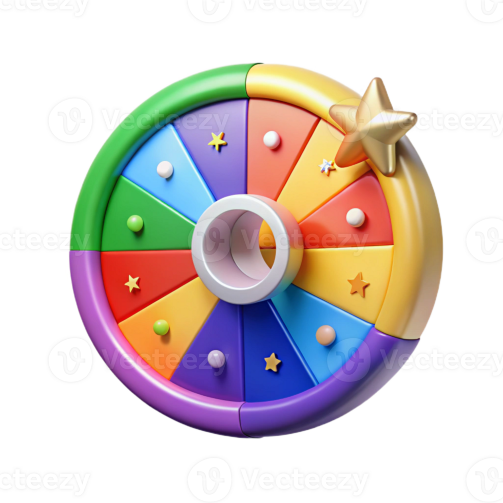 beautiful modern Colorful Spinning Wheel Game Win a Prize authentic png
